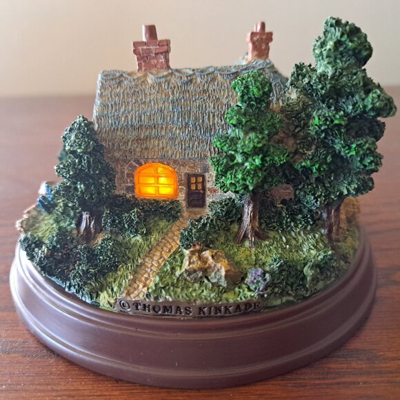 THOMAS KINKADE Lighted Cottage Collection "A Quiet Evening" Lighted Building - Picture 2 of 5